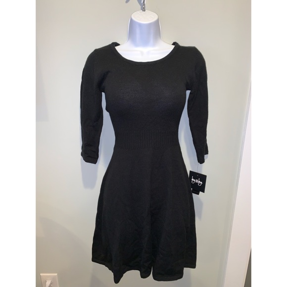 NWT black sweater dress with sleeves - Picture 1 of 4